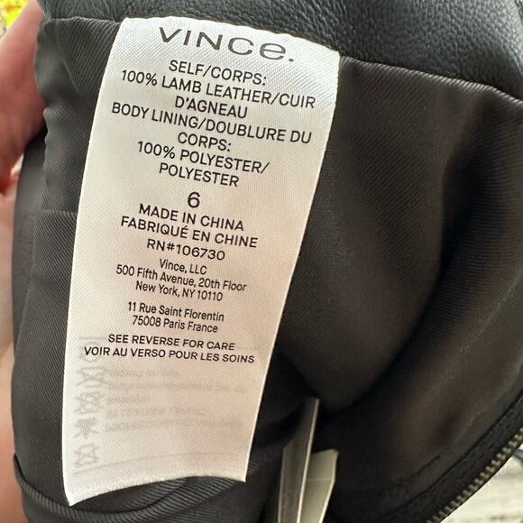 NWT Vince Lamb Leather High Rise Tie Shorts Women's Black Size 6 $895 - Picture 10 of 10